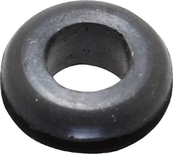 Made in USA - 5/8" OD, 1/4" Thick Flexible Grommet - Rubber, 7/16" Slot Diam x 1/16" Slot Width - Eagle Tool & Supply