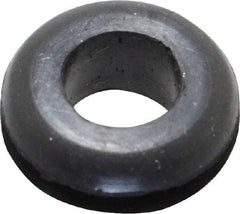 Made in USA - 5/8" OD, 1/4" Thick Flexible Grommet - Rubber, 7/16" Slot Diam x 1/16" Slot Width - Eagle Tool & Supply
