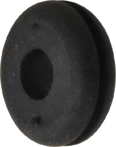 Made in USA - 7/8" OD, 5/16" Thick Flexible Grommet - Rubber, 5/8" Slot Diam x 1/16" Slot Width - Eagle Tool & Supply