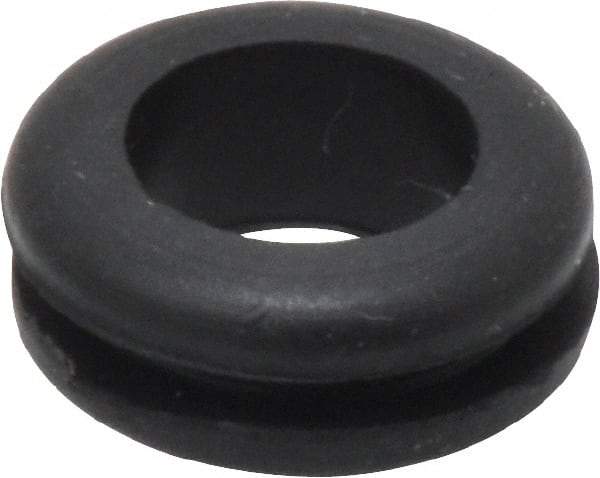 Made in USA - 5/8" OD, 1/4" Thick Flexible Grommet - Rubber, 1/2" Slot Diam x 1/16" Slot Width - Eagle Tool & Supply