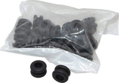 Made in USA - 3/4" OD, 1/2" Thick Flexible Grommet - Rubber, 17/32" Slot Diam x 1/8" Slot Width - Eagle Tool & Supply