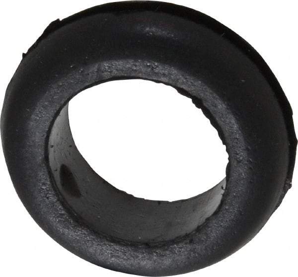 Made in USA - 13/16" OD, 9/32" Thick Flexible Grommet - Rubber, 5/8" Slot Diam x 1/16" Slot Width - Eagle Tool & Supply