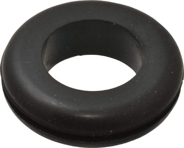 Made in USA - 1-1/8" OD, 5/16" Thick Flexible Grommet - Rubber, 7/8" Slot Diam x 1/16" Slot Width - Eagle Tool & Supply