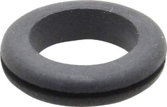 Made in USA - 1-1/8" OD, 9/32" Thick Flexible Grommet - Rubber, 7/8" Slot Diam x 1/16" Slot Width - Eagle Tool & Supply