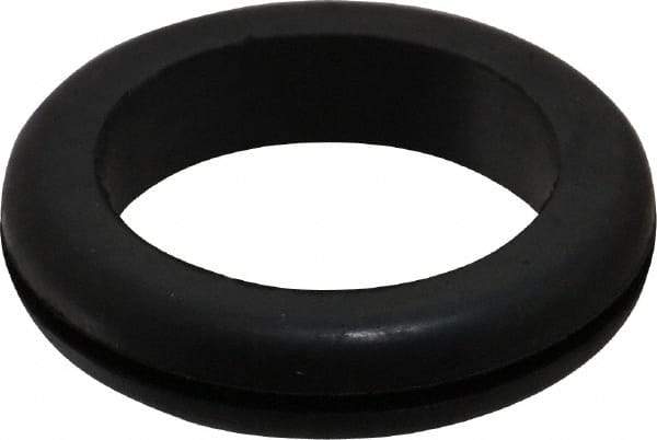 Made in USA - 2-1/8" OD, 7/16" Thick Flexible Grommet - Rubber, 1-3/4" Slot Diam x 1/16" Slot Width - Eagle Tool & Supply
