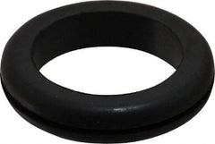 Made in USA - 2-1/8" OD, 7/16" Thick Flexible Grommet - Rubber, 1-3/4" Slot Diam x 1/16" Slot Width - Eagle Tool & Supply