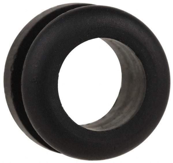 Made in USA - 5/8" OD, 5/16" Thick Flexible Grommet - Rubber, 1/2" Slot Diam x 1/8" Slot Width - Eagle Tool & Supply