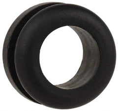 Made in USA - 5/8" OD, 5/16" Thick Flexible Grommet - Rubber, 1/2" Slot Diam x 1/8" Slot Width - Eagle Tool & Supply