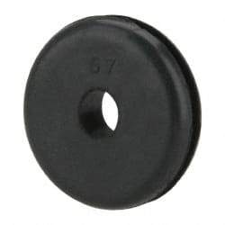 Made in USA - 3/4" OD, 3/16" Thick Grommet - Buna-N Rubber, 9/16" Slot Diam x 1/16" Slot Width - Eagle Tool & Supply