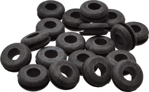 Made in USA - 7/8" OD, 3/8" Thick Grommet - Buna-N Rubber, 5/8" Slot Diam x 1/8" Slot Width - Eagle Tool & Supply