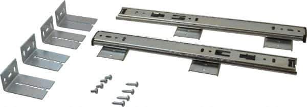 Knape & Vogt - 12" Slide Length, Chrome Variable-Height Pencil Drawer Slide - 3/4" Wide - Eagle Tool & Supply