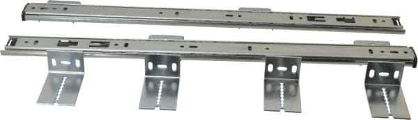 Knape & Vogt - 18" Slide Length, Chrome Variable-Height Pencil Drawer Slide - 3/4" Wide - Eagle Tool & Supply