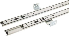 Knape & Vogt - 22" Slide Length, Chrome Variable-Height Pencil Drawer Slide - 3/4" Wide - Eagle Tool & Supply