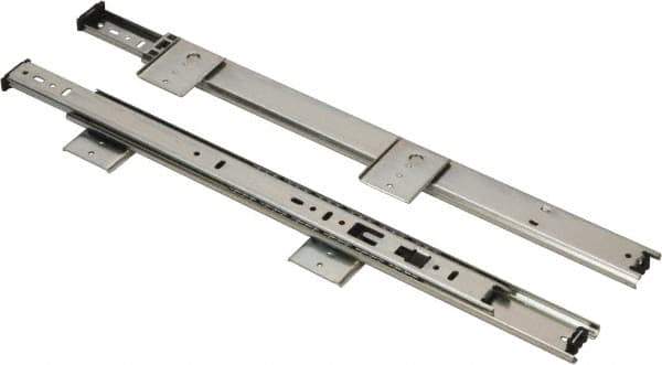 Knape & Vogt - 16" Slide Length, Chrome Variable-Height Keyboard Slide - Chrome Finish - Eagle Tool & Supply
