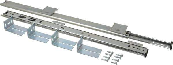 Knape & Vogt - 18" Slide Length, Chrome Variable-Height Keyboard Slide - Chrome Finish - Eagle Tool & Supply
