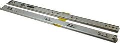 Knape & Vogt - 20" Slide Length, 15" Travel Length, Chrome Drawer Slide - Chrome Finish - Eagle Tool & Supply