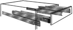 Knape & Vogt - 28" Slide Length, Chrome Drawer Slide - 30" Wide, Chrome Finish - Eagle Tool & Supply