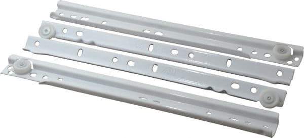 Knape & Vogt - 300mm Slide Length, 225mm Travel Length, Steel Epoxy-Coated Drawer Slide - White Epoxy Finish - Eagle Tool & Supply