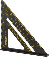 Stanley - 6-7/8" Blade Length x 10-1/4" Base Length, Black Finish, Aluminum Layout Tool - 1/8" Graduation - Eagle Tool & Supply
