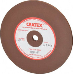 Cratex - 6" Diam x 1/2" Hole x 1/4" Thick, Surface Grinding Wheel - Silicon Carbide, Fine Grade, 3,600 Max RPM, Rubber Bond, No Recess - Eagle Tool & Supply
