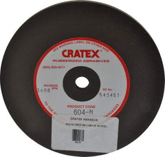 Cratex - 6" Diam x 1/2" Hole x 1/4" Thick, Surface Grinding Wheel - Silicon Carbide, Medium Grade, 3,600 Max RPM, Rubber Bond, No Recess - Eagle Tool & Supply