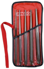 Proto - 5 Piece, 1/8 to 5/16", Drift Punch Set - Hex Shank, Comes in Pouch - Eagle Tool & Supply