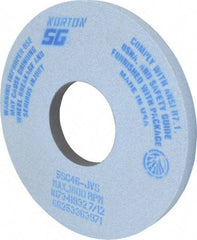 Norton - 14" Diam x 5" Hole x 1" Thick, J Hardness, 46 Grit Surface Grinding Wheel - Ceramic, Type 1, Coarse Grade, 1,800 Max RPM, Vitrified Bond, No Recess - Eagle Tool & Supply