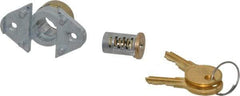 Made in USA - 7/8" Max Thickness, Diamond Back Deadbolt Cabinet & Drawer - 1-1/32 Bolt Throw, Brass Finish - Eagle Tool & Supply