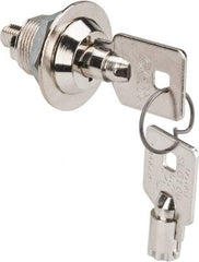 Made in USA - 5/8" Max Thickness, High Security Tubular Keyed Latch - Polished Nickel Coated - Eagle Tool & Supply