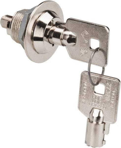 Made in USA - 5/8" Max Thickness, High Security Tubular Keyed Latch - Polished Nickel Coated - Eagle Tool & Supply