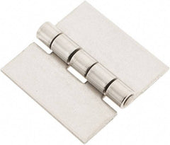 Made in USA - 2" Wide x 0.078" Thick, Blank Butt Hinge - Stainless Steel, Polished Finish - Eagle Tool & Supply