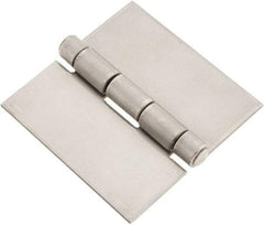 Made in USA - 3" Wide x 0.093" Thick, Blank Butt Hinge - Stainless Steel, Polished Finish - Eagle Tool & Supply