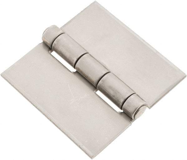 Made in USA - 3" Wide x 1/8" Thick, Blank Butt Hinge - Stainless Steel, Polished Finish - Eagle Tool & Supply