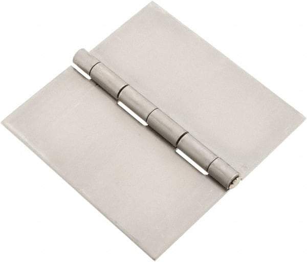 Made in USA - 4" Wide x 0.078" Thick, Blank Butt Hinge - Stainless Steel, Polished Finish - Eagle Tool & Supply