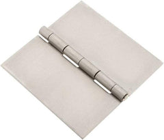 Made in USA - 4" Wide x 0.078" Thick, Blank Butt Hinge - Stainless Steel, Polished Finish - Eagle Tool & Supply