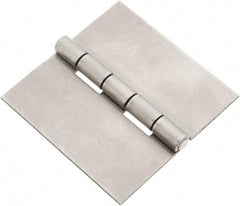 Made in USA - 3" Wide x 0.078" Thick, Blank Butt Hinge - Steel, Plain Finish - Eagle Tool & Supply