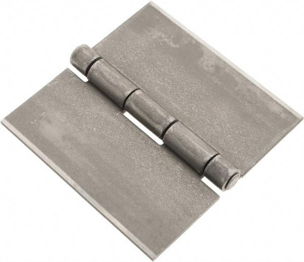 Made in USA - 4" Wide x 0.12" Thick, Blank Butt Hinge - Steel, Plain Finish - Eagle Tool & Supply