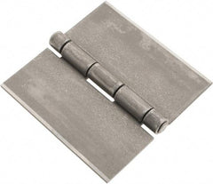 Made in USA - 4" Wide x 0.12" Thick, Blank Butt Hinge - Steel, Plain Finish - Eagle Tool & Supply