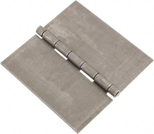 Made in USA - 6" Wide x 0.12" Thick, Blank Butt Hinge - Steel, Plain Finish - Eagle Tool & Supply