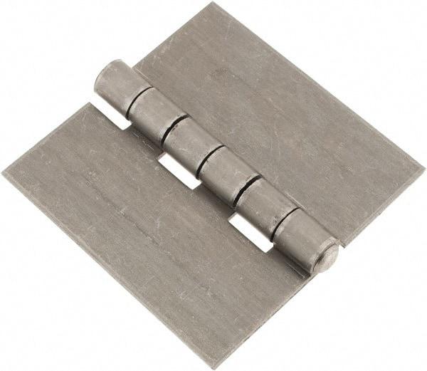 Made in USA - 6" Wide x 3/16" Thick, Blank Butt Hinge - Steel, Plain Finish - Eagle Tool & Supply