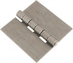 Made in USA - 6" Wide x 3/16" Thick, Blank Butt Hinge - Steel, Plain Finish - Eagle Tool & Supply