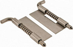 Made in USA - 1" Wide x 1/16" Thick, Spring Loaded Latch Hinge - Stainless Steel, Zinc Plated Finish - Eagle Tool & Supply