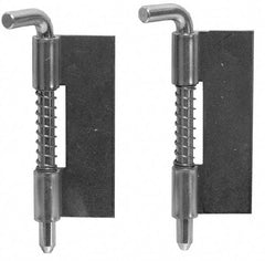 Made in USA - 1/2" Wide x 0.04" Thick, Spring Loaded Latch Hinge - Steel, Zinc Plated Finish - Eagle Tool & Supply
