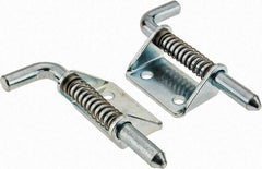 Made in USA - 1.12" Wide x 1/8" Thick, Spring Loaded Latch Hinge - Steel, Zinc Plated Finish - Eagle Tool & Supply