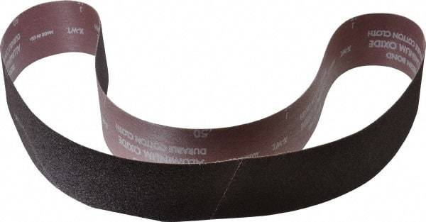Norton - 2-1/2" Wide x 60" OAL, 50 Grit, Aluminum Oxide Abrasive Belt - Aluminum Oxide, Coarse, Coated, X Weighted Cloth Backing, Series R228 - Eagle Tool & Supply