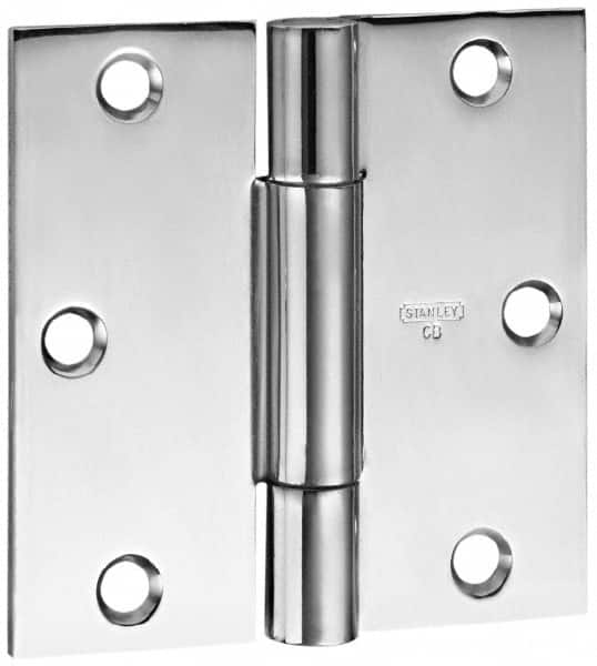 Stanley - 4-1/2" Long x 4-1/2" Wide Steel Full Mortise Commercial Hinge - Eagle Tool & Supply