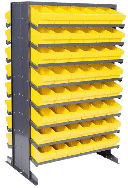 Quantum Storage - 800 Lb Capacity, 24" Deep x 36" Wide x 60" High, Steel Pick Rack - 2 Sides, 96 Yellow Polystyrene Bins - Eagle Tool & Supply