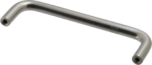 Electro Hardware - 8-32 Internal Thread, 5/16" Handle Diam, Plain Aluminum Drawer Pull - 4" Center to Center - Eagle Tool & Supply