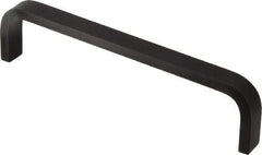 Electro Hardware - 1-1/2" High Rectangular Handle - Black Coated, Aluminum, 6" Center to Center - Eagle Tool & Supply