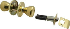 Value Collection - Bright Brass Passage Knob Lockset - 2-3/8" Back Set, 5-Pin Brass Tumbler Cylinder - Eagle Tool & Supply